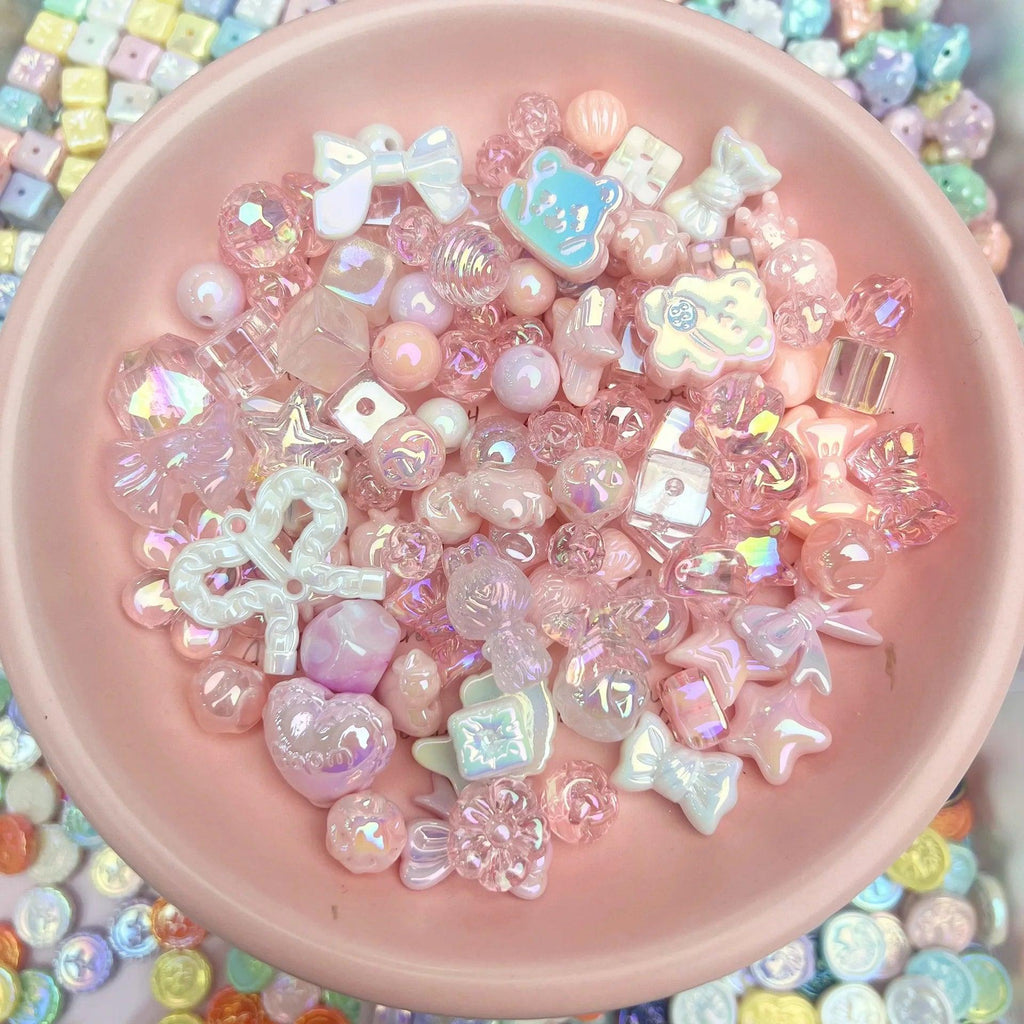 20g Y2K Acrylic Assorted Beads Flower Sweetheart Butterfly Candy Kawaii Aesthetic Beads for Bracelets DIY Jewelry Making Supply