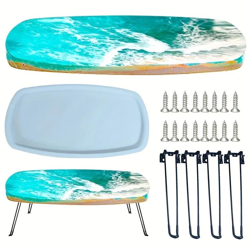 DIY Crystal Epoxy Resin Mold Oval River Resin Table Silicone Mold