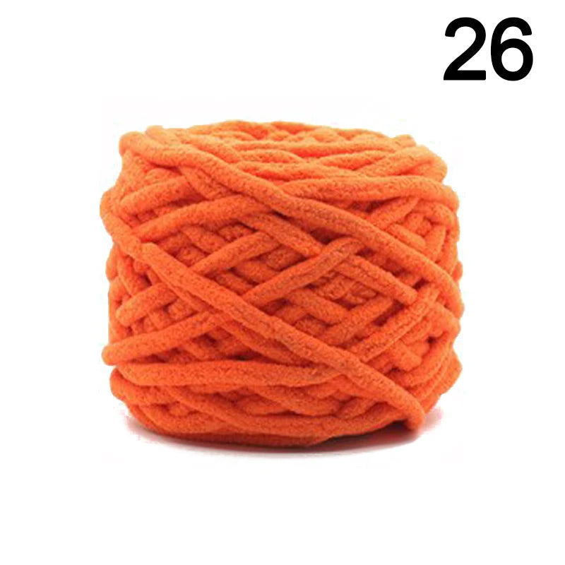 100g Chenille Knitting Chunky Yarn Soft Thick Ice Strip Line Hand Crochet Weaving Scarf Blanket Thread