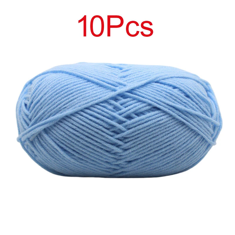 10 Pieces Multi Color Cotton Knitting Yarn Soft Warm Crocheting Yarn for Hand Knit Sweaters Hats Scarves Blankets Amigurumi