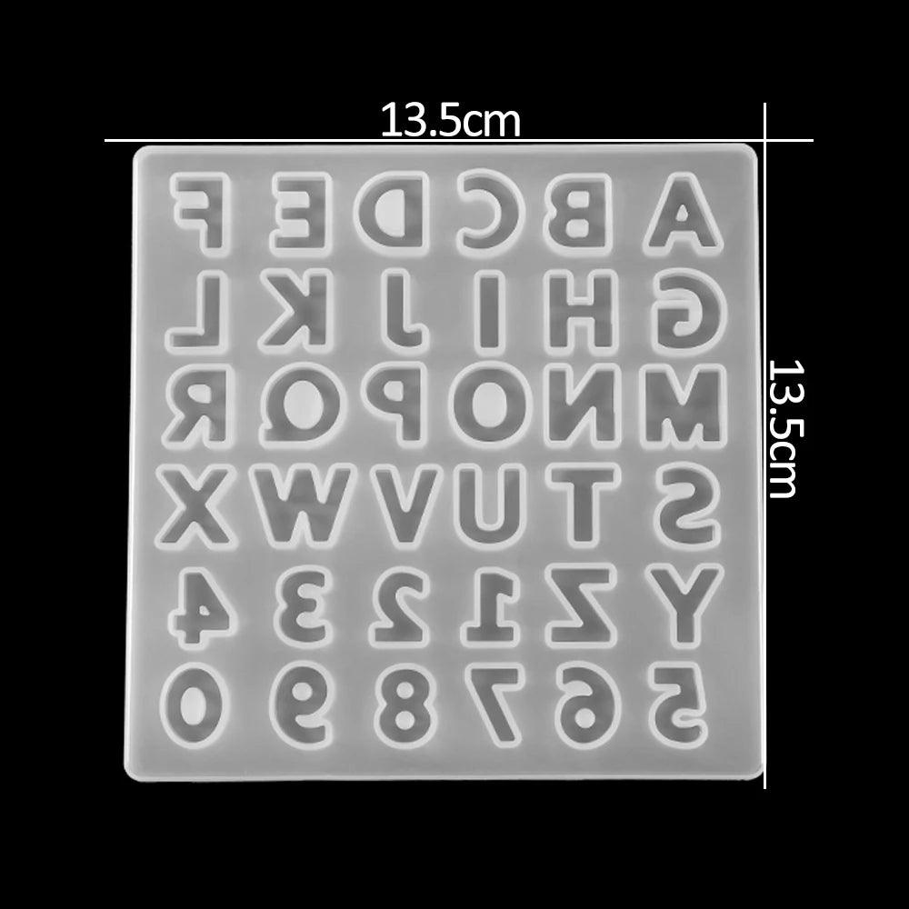 English Alphabet A-Z Epoxy Resin Silicone Mold Letter Number Keychain Earring Pendant DIY Crafts Casting Tool Resin Mould