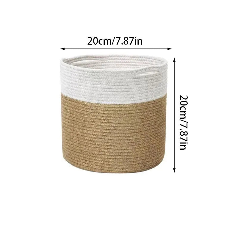 Cotton Rope Plant Basket Large Capacity Hand-Woven Flower Pot Holder Indoor Planter Storage Basket For Store Plants Toys Clothes
