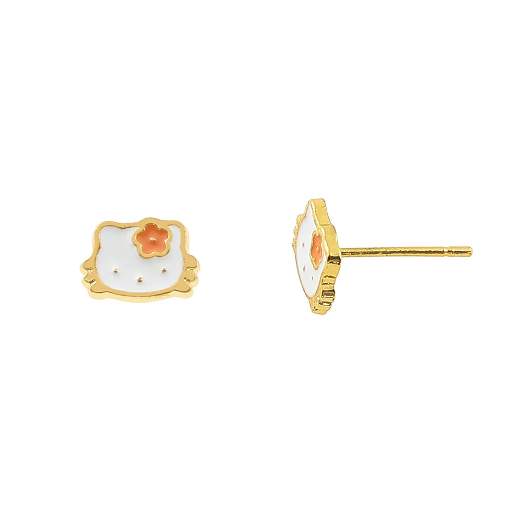 Kawaii Sanrio Hello Kitty Fashion Simplicity Earring Cute Cartoon Figure KT Cat Bow Tie Earring for Best Friend Surprise Gifts