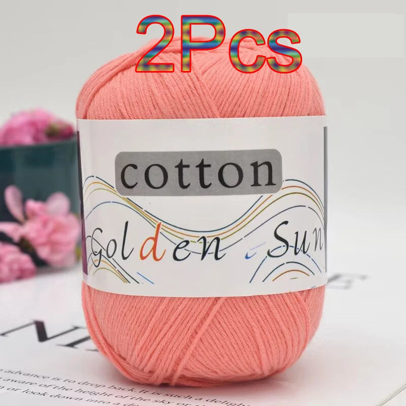 100% Cotton Yarn for Hand Knitting Soft Crochet Yarn Pack of 2 for Sweaters Blankets Hats Amigurumi Dolls and Bags
