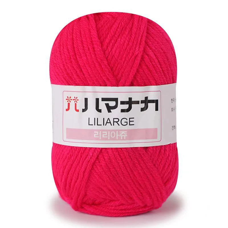 Soft Milk Cotton Knitting Yarn 25g Anti-Pilling High Quality 4ply Crochet Yarn for Scarf Sweater Hat and Doll Craft