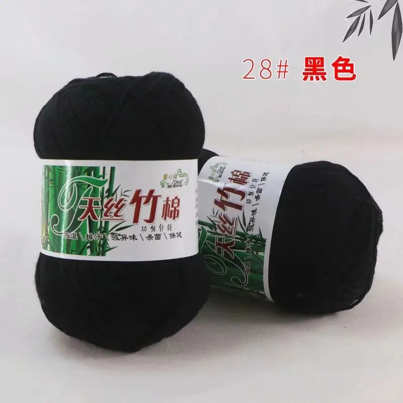 Bamboo Charcoal Cotton Yarn For Weaving 50g Ball DIY