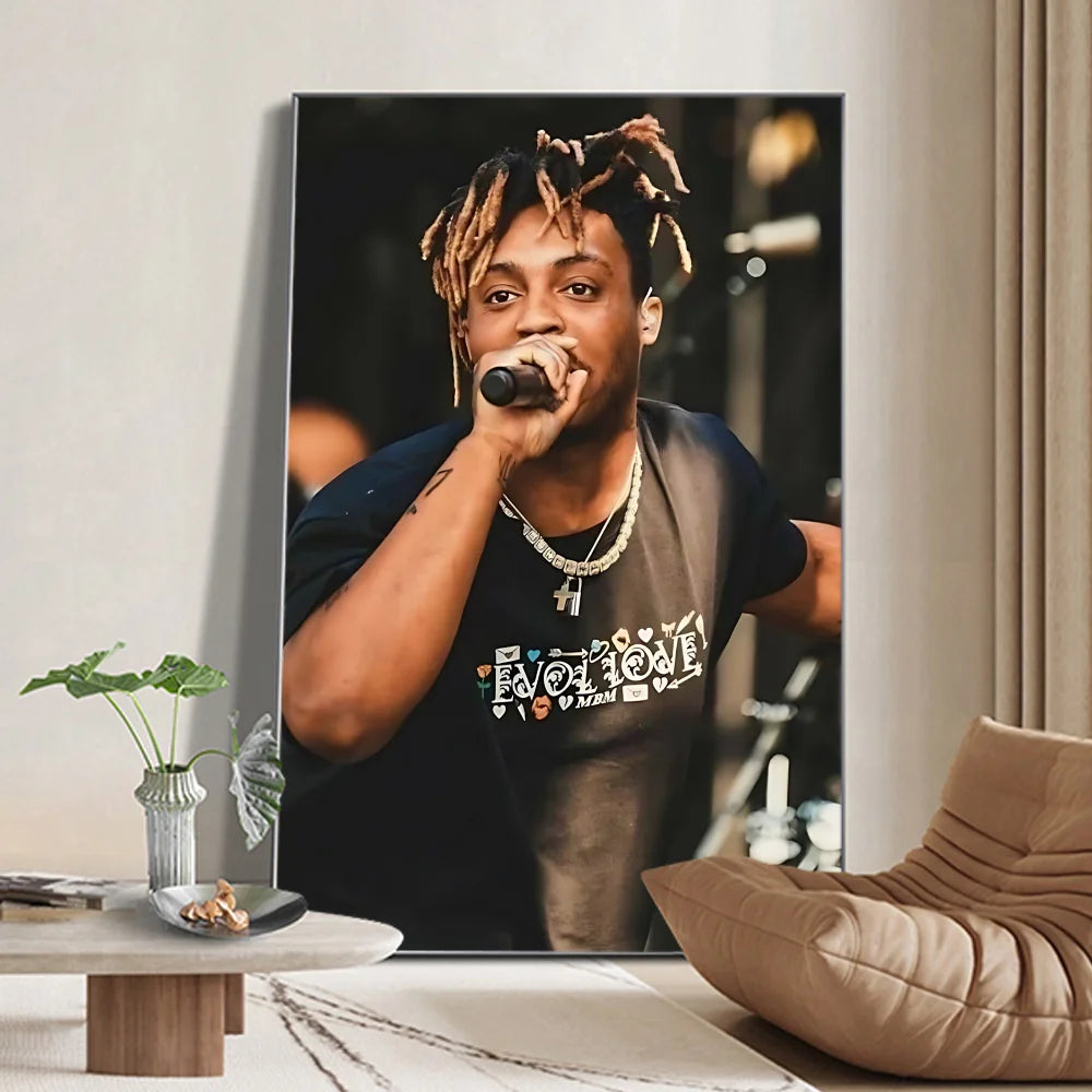 Hip-hop Juice WRLD Poster Prints Wall Sticker Painting Bedroom Living Room Decoration Office Home Self Adhesive