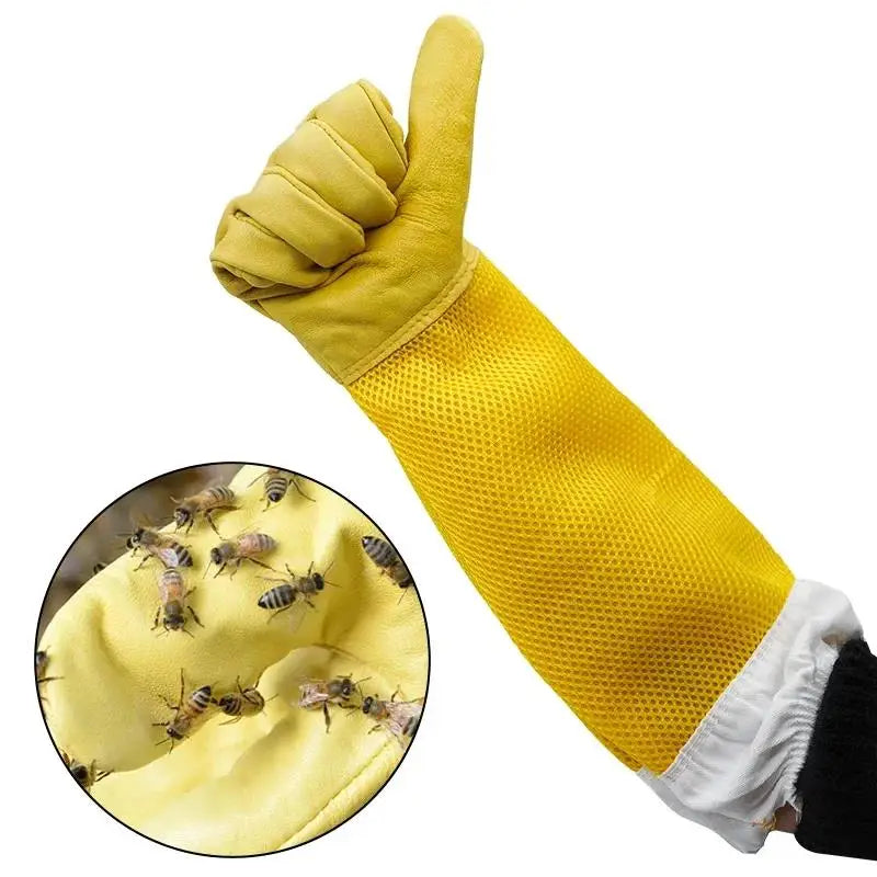 1 Pair Beekeeping Gloves Beekeeper Protective Sleeves Breathable Anti Bee/Sting Sheepskin Long Gloves Apiculture Tools