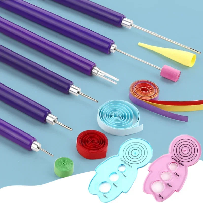 1/6Pcs Quilling Paper Pen Scrapbooking Rolling Manual Craft DIY Origami PVC Handle Slotted Structure Practical Quilled Tools