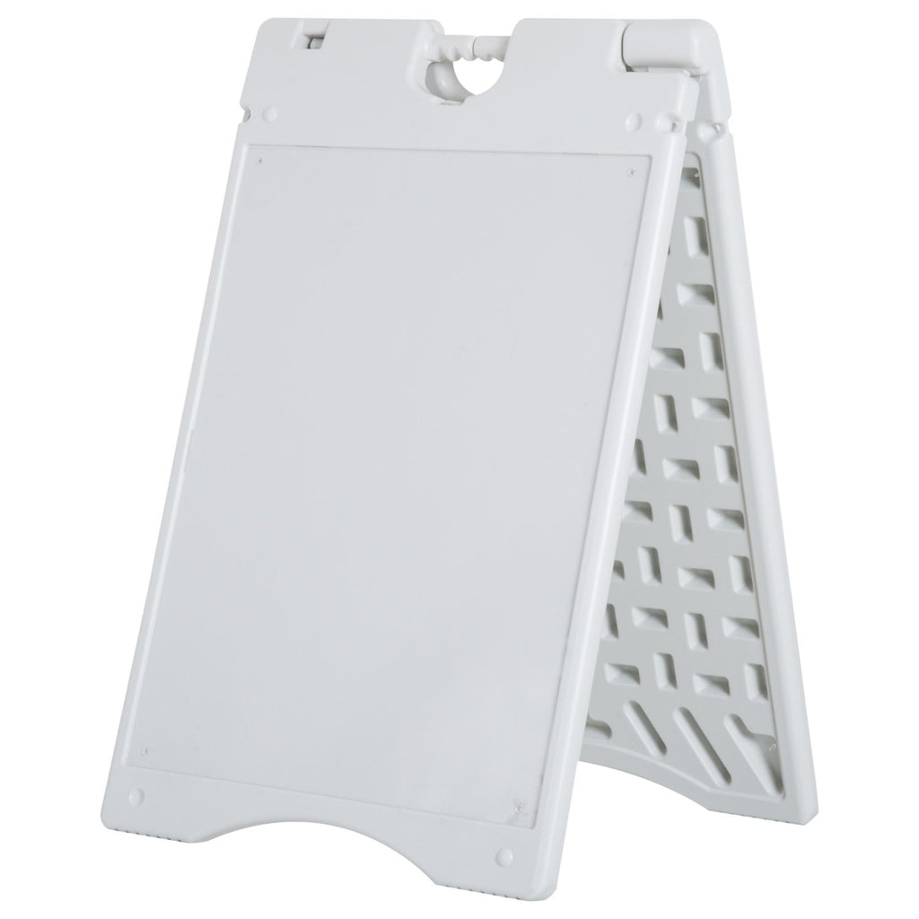 A-Frame Sandwich Board Sidewalk Sign 22x28 Plastic Weighted Weatherproof White