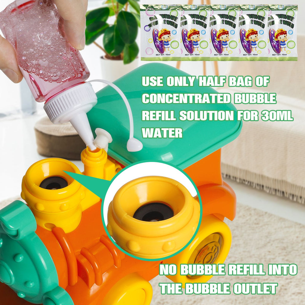 (ABC)Bubble Machine for Toddler, 3000+ Bubbles Per Minute, Automatic Bubble Blower with 2 Bottles of Bubble Solution, Singing Bubble Train Bubble Maker for Boys Girls Age