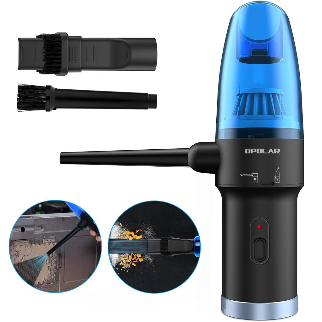 (ABC)Cordless Rechargeable Air Duster & Vacuum 2-in-1, 8000PA Portable Mini Car PC Handheld Vacuum Cleaner, Electric Compressed Air Blower Duster for Car Computer Keyboard Home PC, Powerful 60,000RPM(