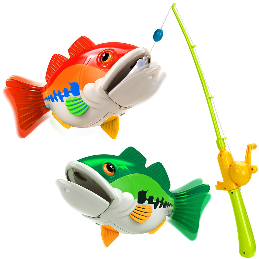 (ABC)Kids Fishing Game Toy with 1 Adjustable Fishing Rod and 2 Realistic Fish, Pool Fishing Toy Set with Magnetic Bait, Safe and Durable Fishing Toy Gift (Prohibited Product on Amazon)