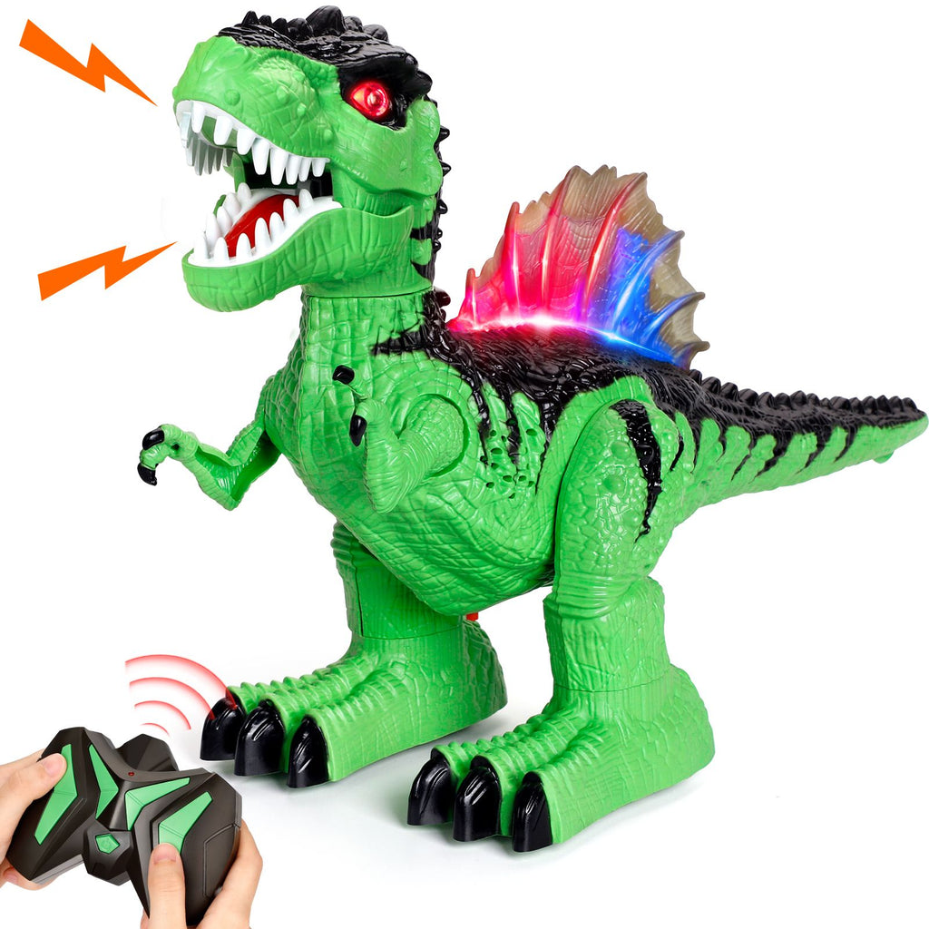 (ABC)(Prohibited Product on Amazon)Remote Control Dinosaur for Boys 3+, Robot Dinosaur with Walking and Roaring, RC Dinosaur Electronic Tyrannosaurus with Rechargeable Battery, Light & Sound, Dinosaur