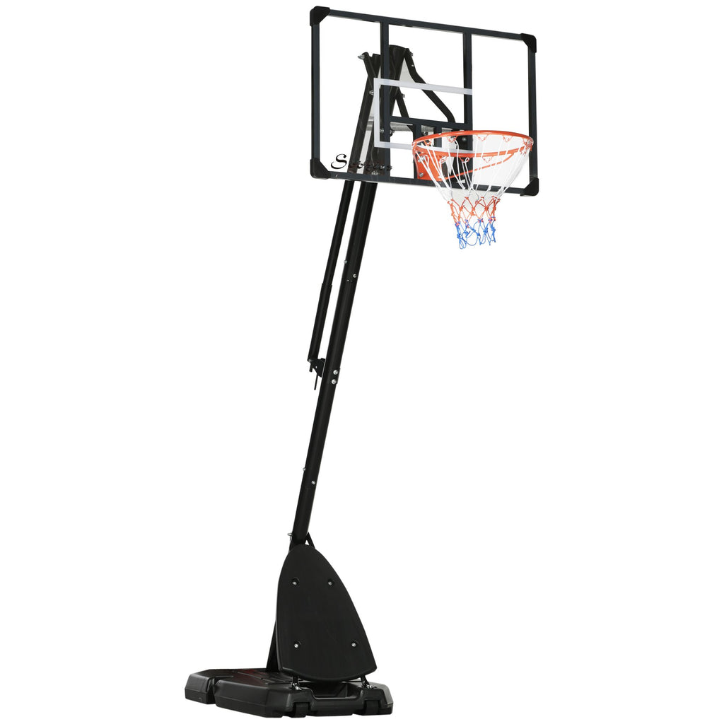 Adjustable Basketball Hoop 7.7-9.6FT Portable System with 42'' Backboard Wheels for Outdoor Kids Junior Adults
