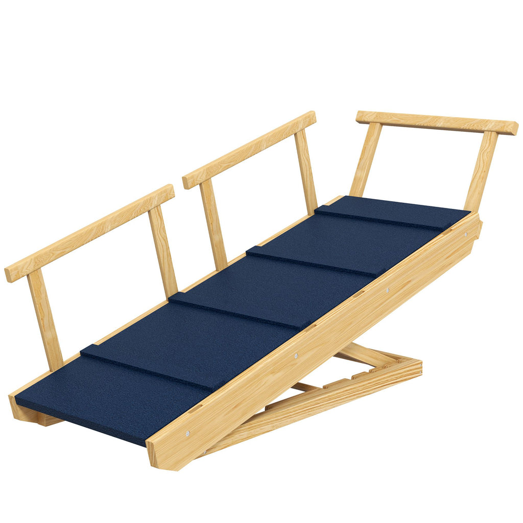 Adjustable Height Dog Ramp, Foldable Pet Stairs with Non-Slip Mat for All Dogs