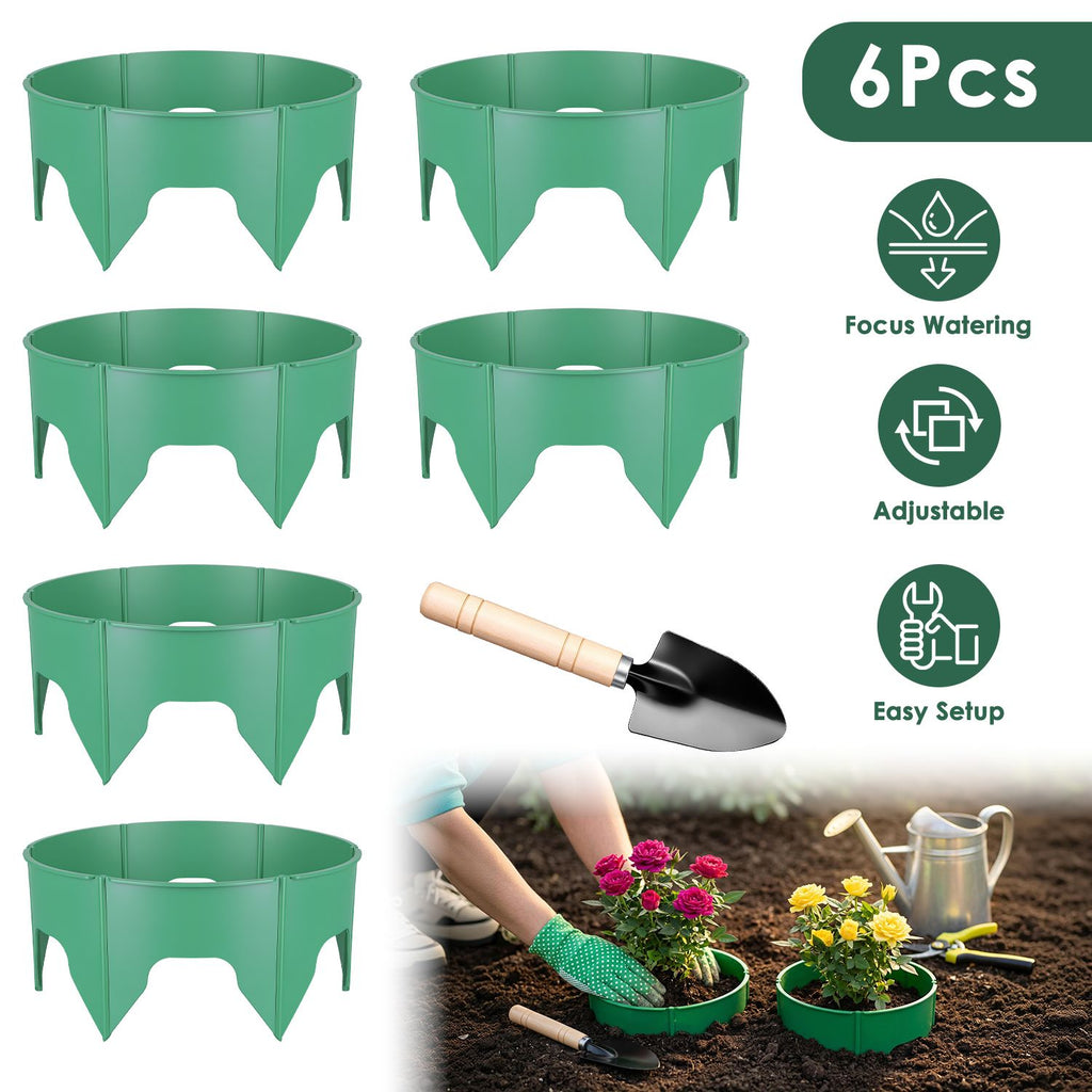 Adjustable Interlocking Plant Grow Rings, PP Plastic Plant Guard with SnapTogether Panels, Garden Plant Border for Vegetables, Flowers, Shrubs & Young Trees