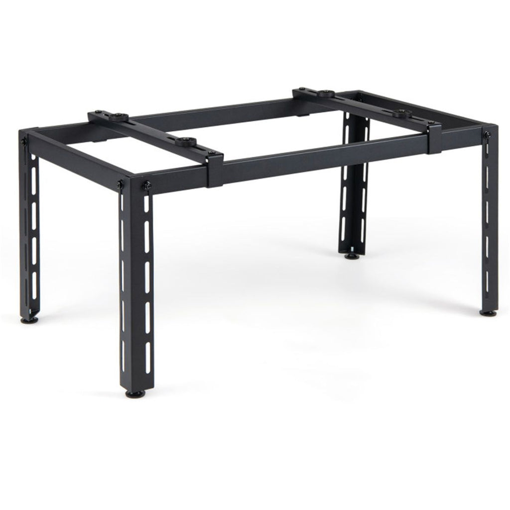 Adjustable Mini Split Ground Stand, 400 lbs Heavy Duty AC Condenser Stand for 900036000 BTU Ductless Heat Pump, Anti-Vibration Outdoor Support Bracket - Black
