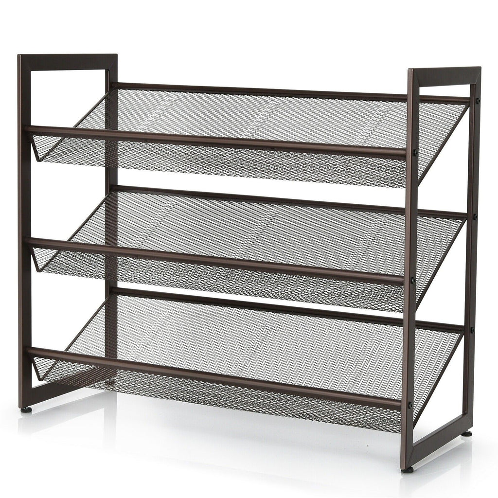 Adjustable to Flat or Slant Shoe Organizer Stand