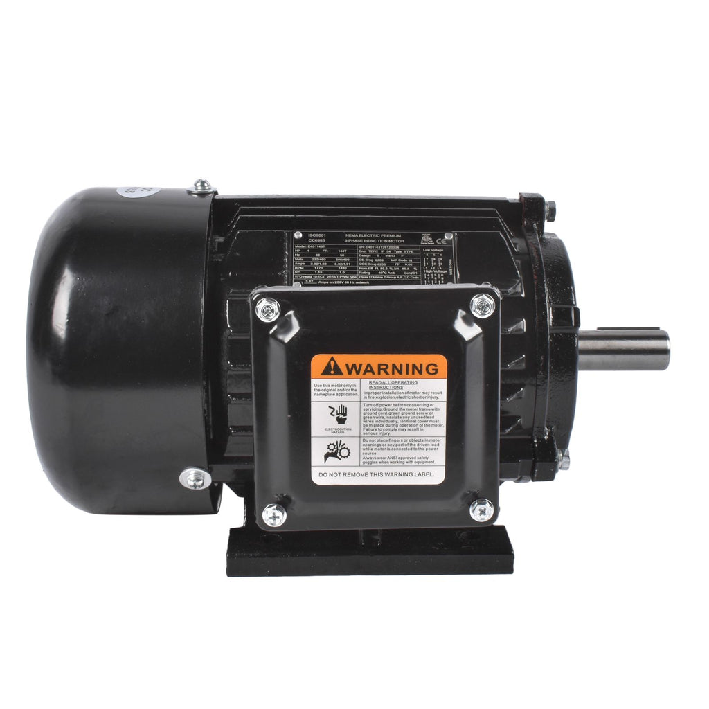 Air Compressor Induction Motor PEWWE118143T 3 Phase 1HP Class F Insulation 60Hz