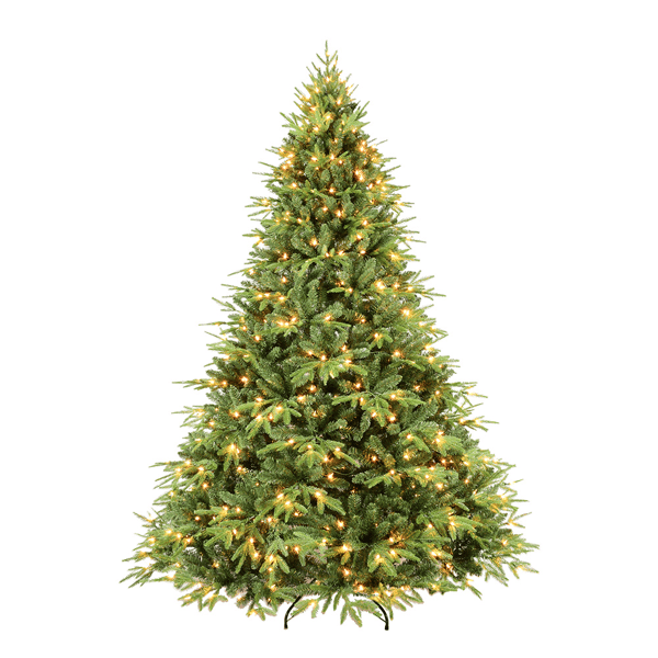 Artificial 5ft Green Christmas Tree with 1419 PE/PVC Mixed Branch Tips, 300L warm white led, Steel wire, Hinged Premium & Foldable Base for Indoor Holiday Decorating