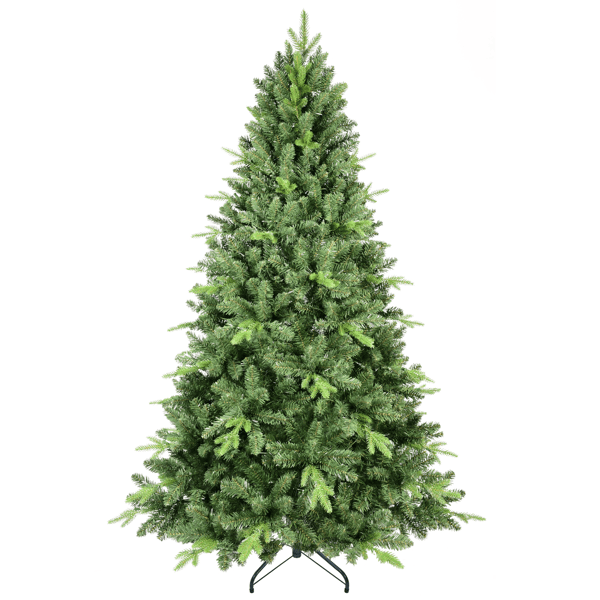 Artificial 6ft Green Christmas Tree with 1339PVC/Hard Needle Mixed Branch Tips, memory wire+iron wire, Hinged Premium & Foldable Base for Indoor Holiday Decorating