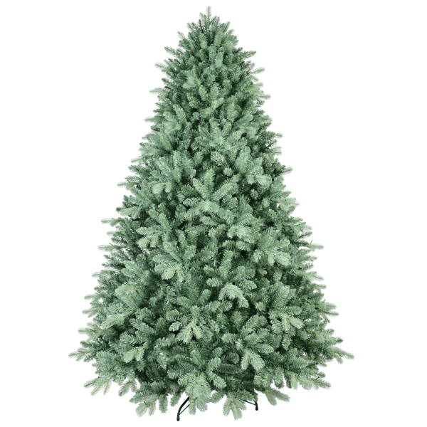 Artificial 7ft Blue green Tint Christmas Tree with 2518 PE/PVC Mixed Branch Tips, memory wire+iron wire, Hinged Premium & Foldable Base for Indoor Holiday Decorating