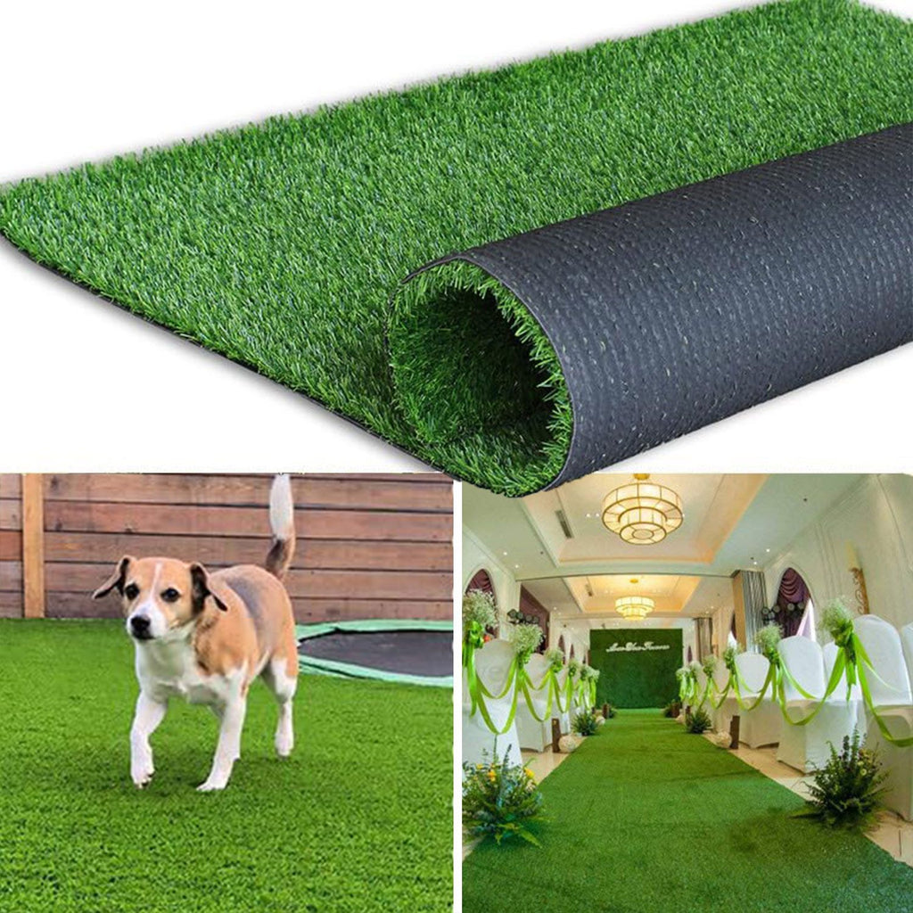 Artificial Grass Turf -5ft x 10ft (50 Sq. Ft)0.8"Indoor/Outdoor Synthetic Fake Grass,with rubber backing & drainage holes.for Garden yard