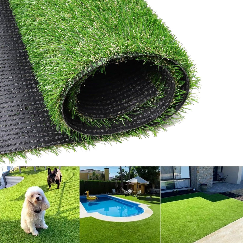 Artificial Turf Grass 6.5ftx15ft,Realistic Fake Grass Rug with Drainage Holes,20MM Indoor Outdoor Lawn Grass Landscape for Backyard Patio,Synthetic Grass Mat for Dogs Pets
