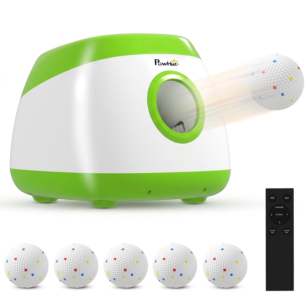 Automatic Dog Ball Launcher with 26-80 FT Distance, Automatic Ball Launcher for Medium and Large Dogs, Green
