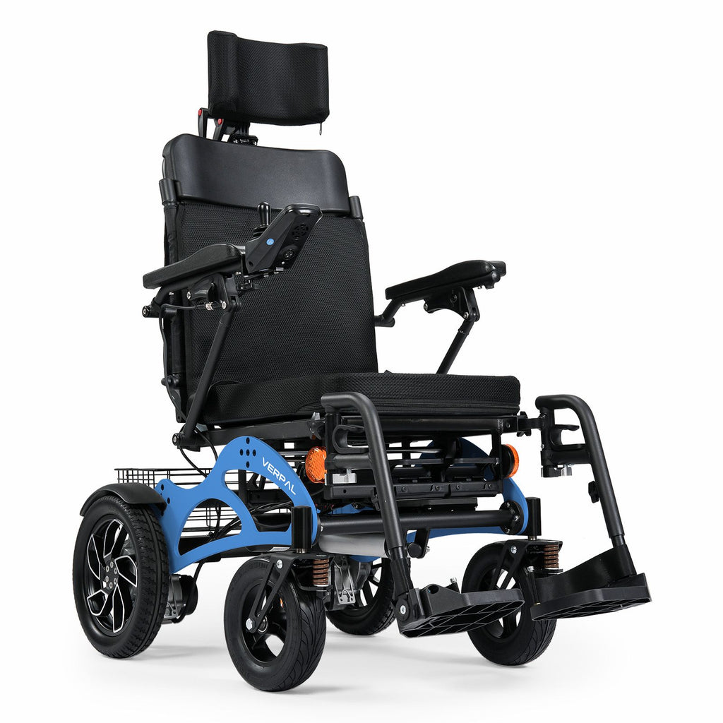 Automatic Reclining Foldable Electric Wheelchairs for Adults, Longest Range 20 Miles of Deluxe Electric Wheelchair with Dual 12AH Lithium Batteries, 500W Brushless Dual Motor,Airline Approved
