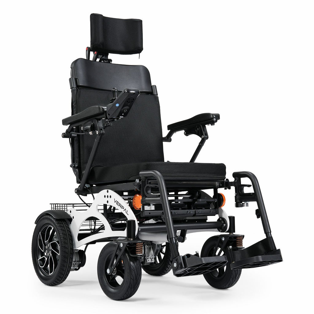 Automatic Reclining Foldable Electric Wheelchairs for Adults, Longest Range 20 Miles of Deluxe Electric Wheelchair with Dual 12AH Lithium Batteries, 500W Brushless Dual Motor,Airline Approved