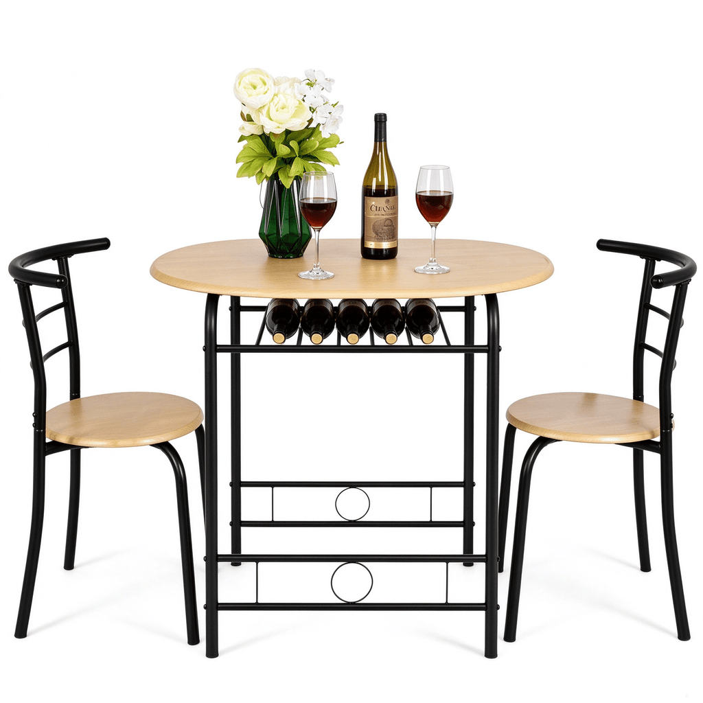 Ban on AM SalesPVC Breakfast Table Chair Plus Version (One Table And Two Chairs) Burlywood