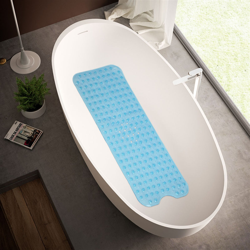 Bath Tub Mat, 39 x 16 Inches Non-Slip Shower Mats with Suction Cups and Drain Holes, Bathtub Mats Gray RT