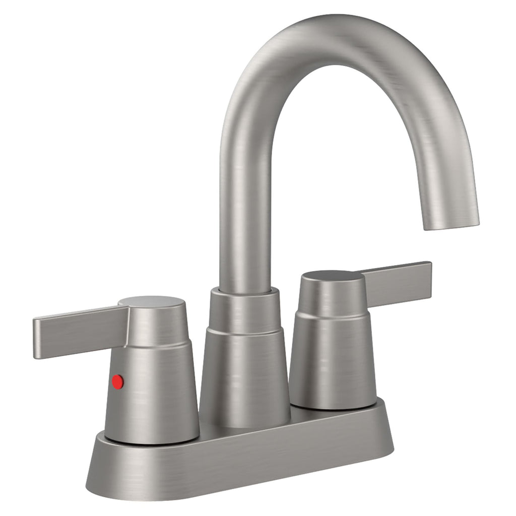 Bathroom Faucet Brushed Nickel 2-Handle Bathroom Sink Faucet 360 Degree High Arc Swivel Spout Centerset 4 Inch Vanity Faucet RV Bathroom Faucet 3 Holes[Unable ship weekends, TK/TEMU only for pickup]
