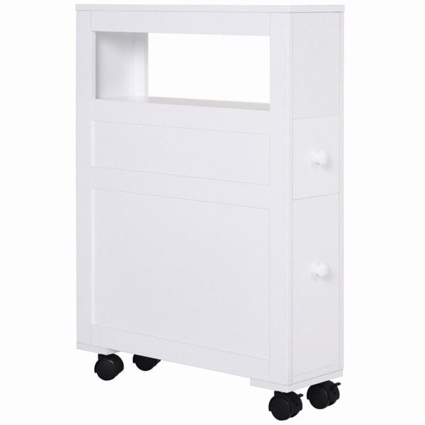 Bathroom Side Storage Cabinet - White