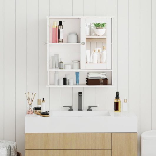 Bathroom Wall Mount Mirror Cabinet Organizer