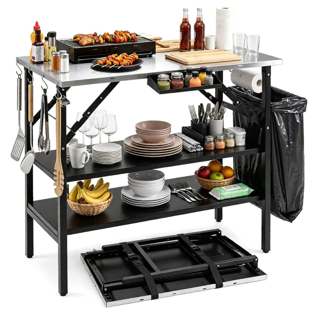Bbq Grill with Foldable Camping 35.5 Inches X 20 X 3.5