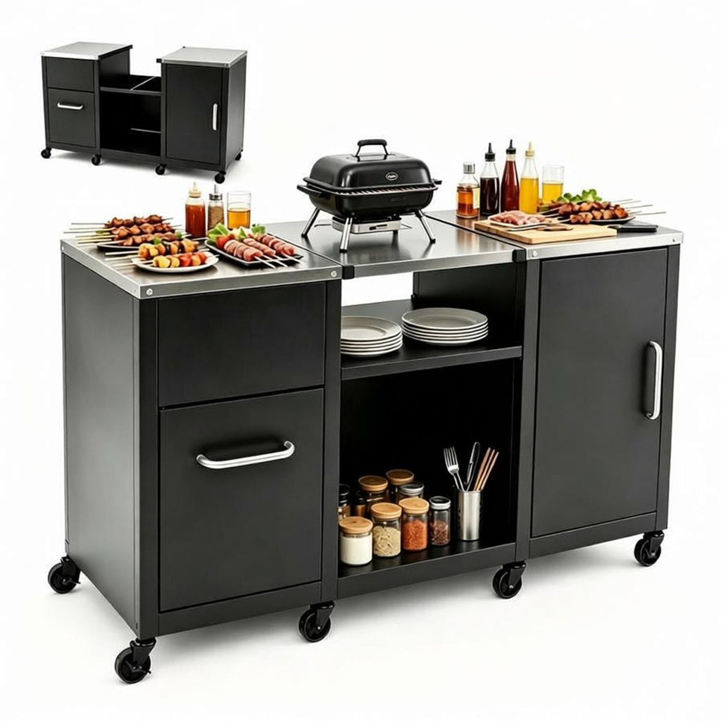 Bbq Grill with Removable Shelves 59 Inches X 26.5 X 35