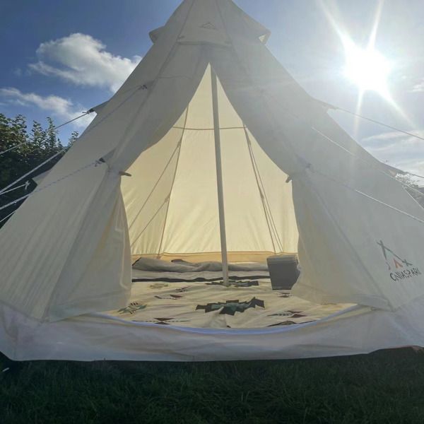 Bell Tent 4 Season 9.85ft Glamping Tent, Hot Tent,Ideal for Family Camping, Hiking,Canvas Tent with Aluminum Pole. Support Camouflage Fabric Customization