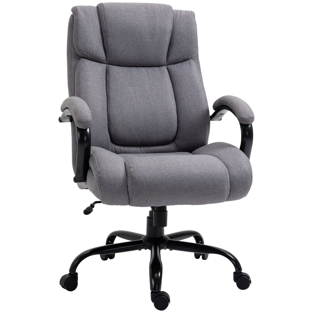 Big and Tall Executive Office Chair 484lbs with Wide Seat, Computer Desk Chair, Adjustable Height, Light Gray