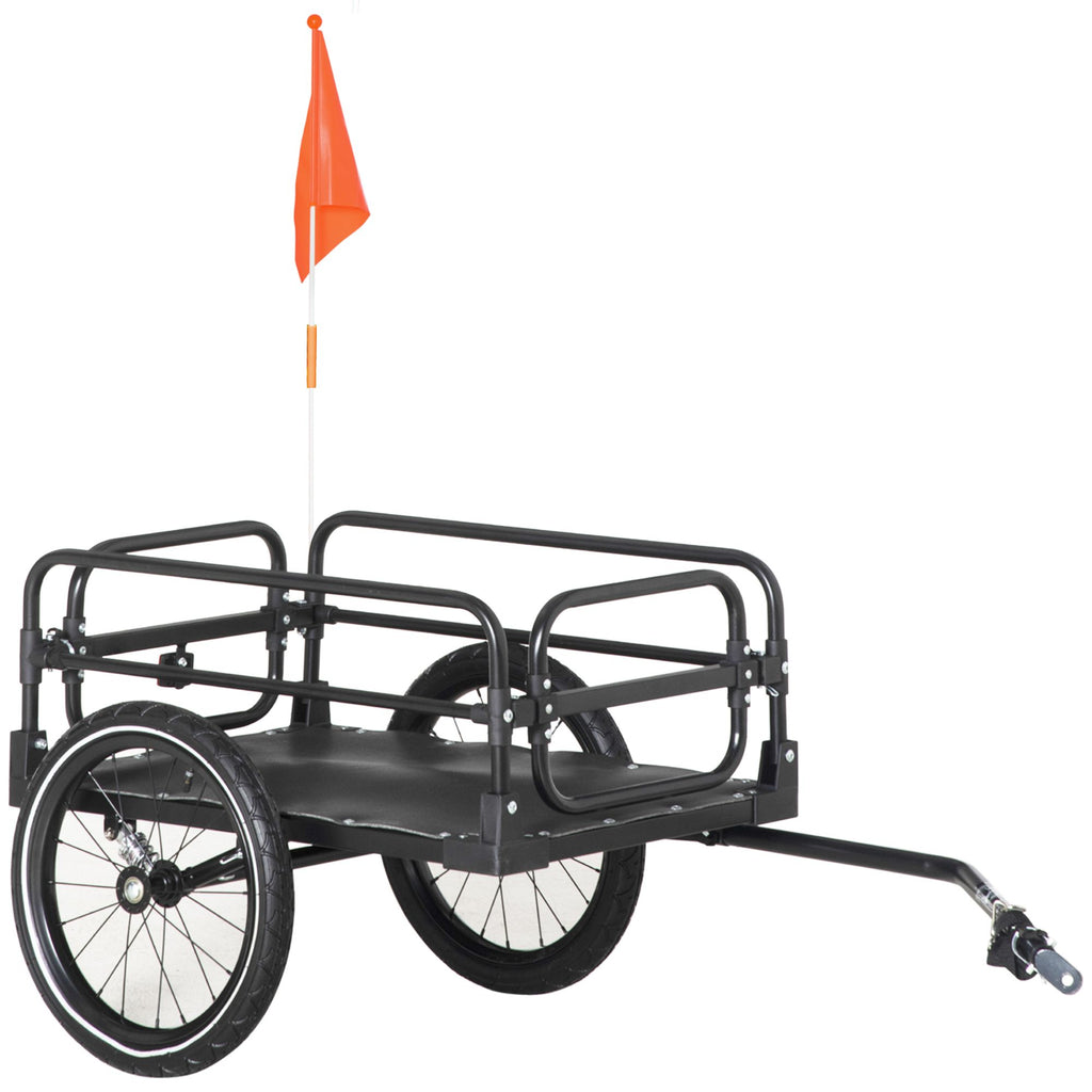 Bike Cargo Trailer, 16'' Wheels, Suspension, 88 lbs Load Capacity, Durable Transport Cart