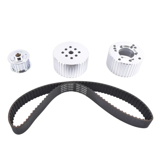Billet Aluminum Belt Drive Pulley Kit SWP for Small Block Chevy SBC 283 305 327 350 383 400 Engine