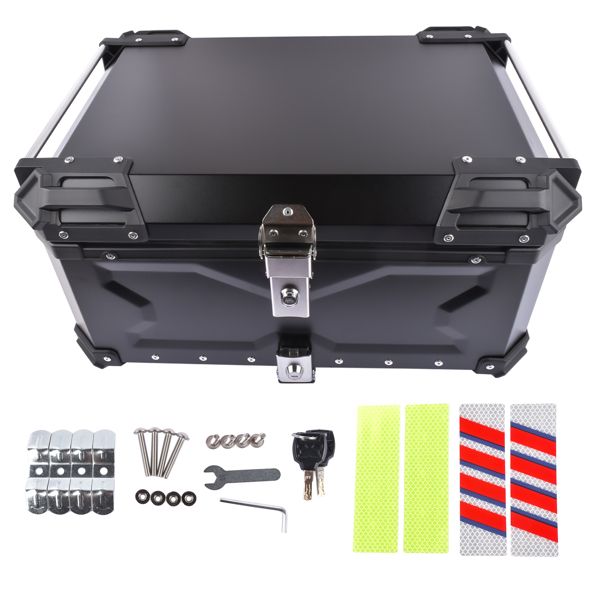 Black 65L Universal Motorbike Case Motorbike Top Case Top Box Luggage Storage for BMW / Honda / Yamaha