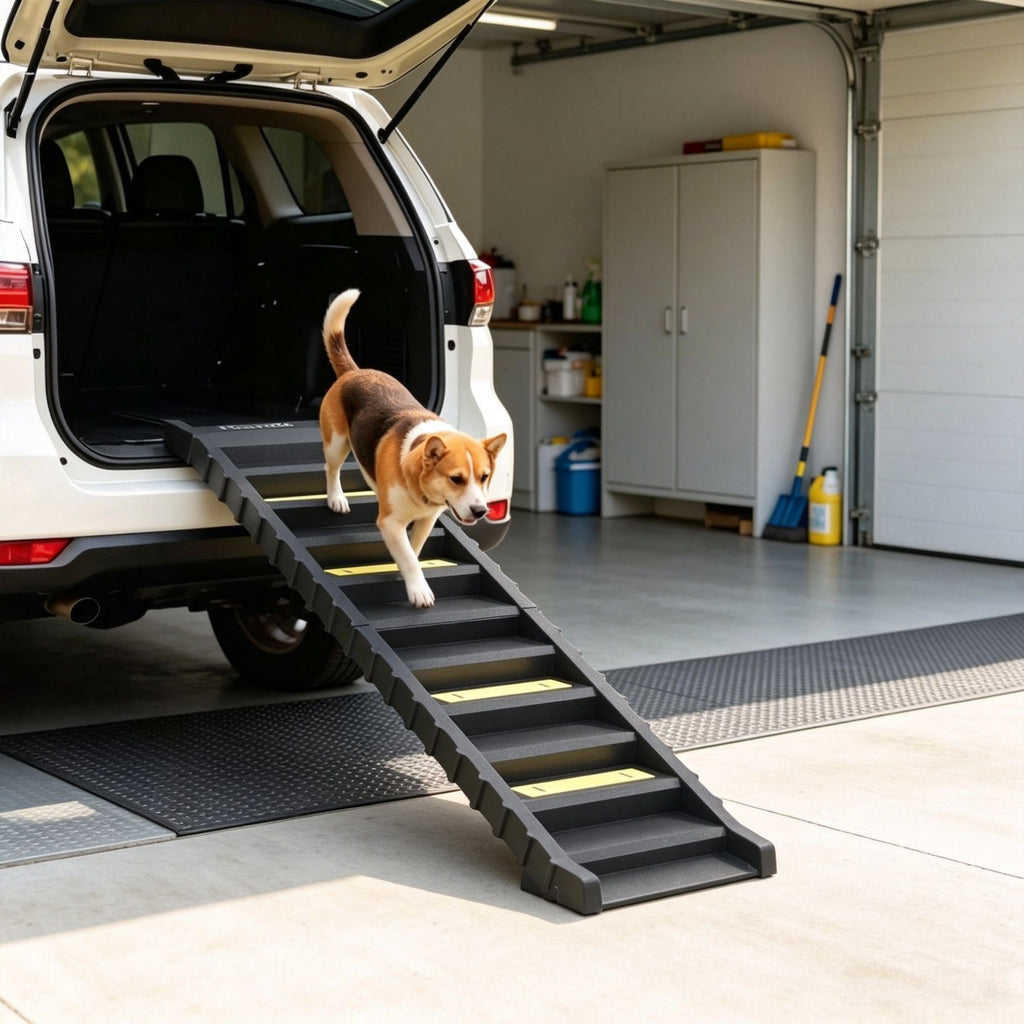 Black Folding Pet Car Ramp Foldable Dog Ramp for Large Medium Small Dogs