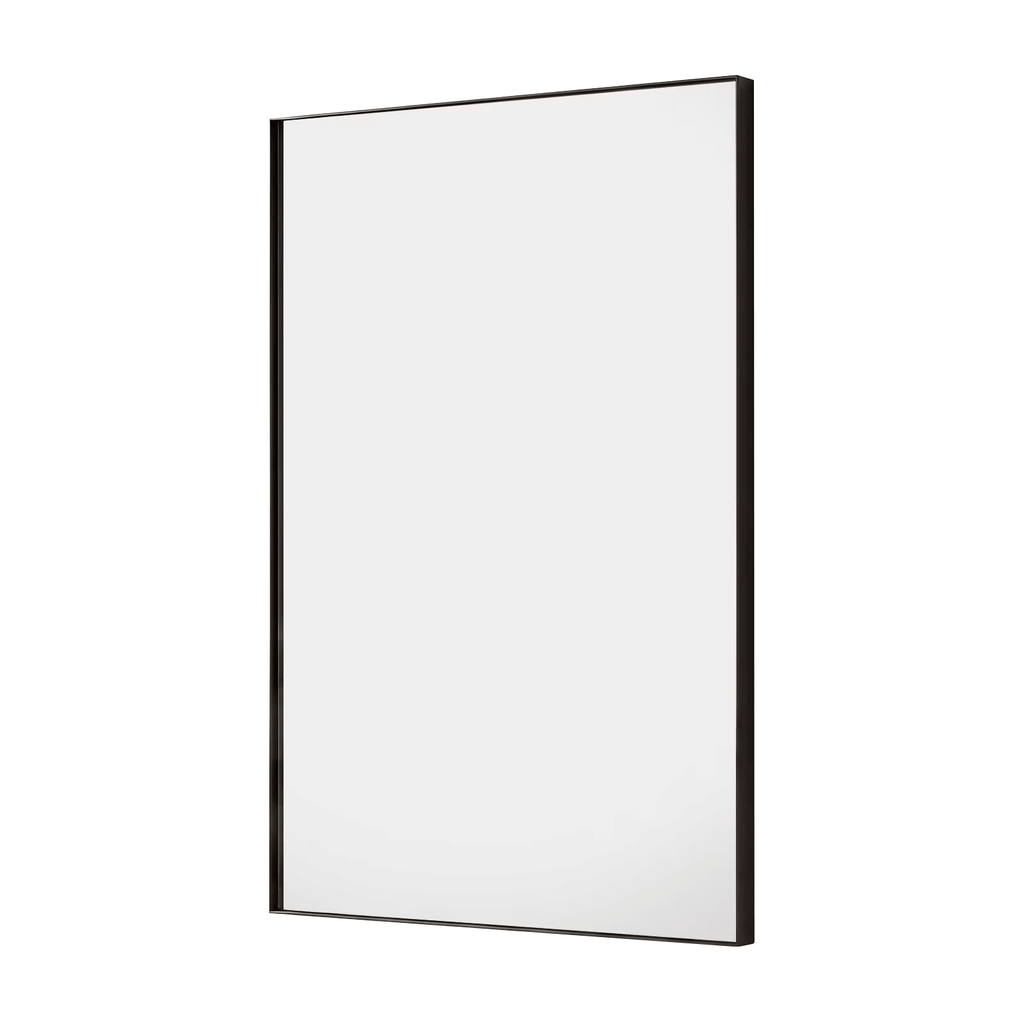 Black Framed Rectangular Bathroom Vanity Mirror with Square Corners
