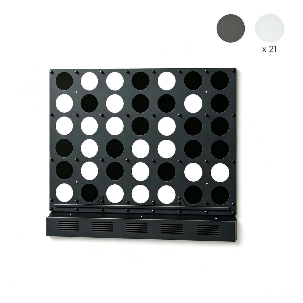 Black Large Wall-Mounted 4-to-Score Connect Four Game with Full Wall Mount Hardware, Fast Reset Mess-Free Design Fun Board Game for Kids Adults Indoor Entertainment & Wall Decoration