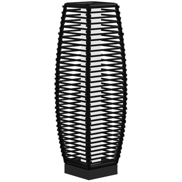 Black Waterproof Outdoor Floor Lamp with Auto On/Off LED Lights