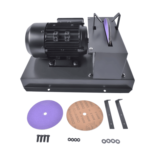 Blade Sharpener 500W w/ 7" Grinding Wheel 60-Grit Ceramic Sandpaper & Bracket