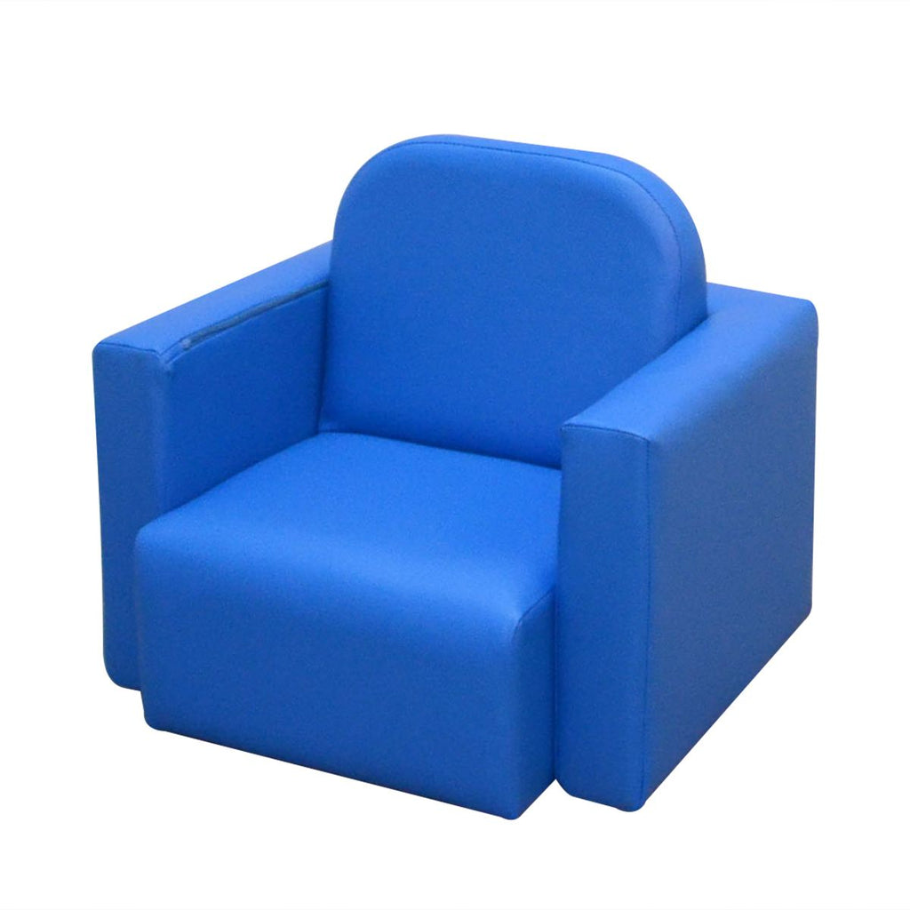 Blue 2-in-1 Kids Sofa and Table Chair Set Convertible Toddler Lounge Multifunctional Armrest Chair for Play